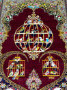 Red Bird Nest Silk Persian Area Rug