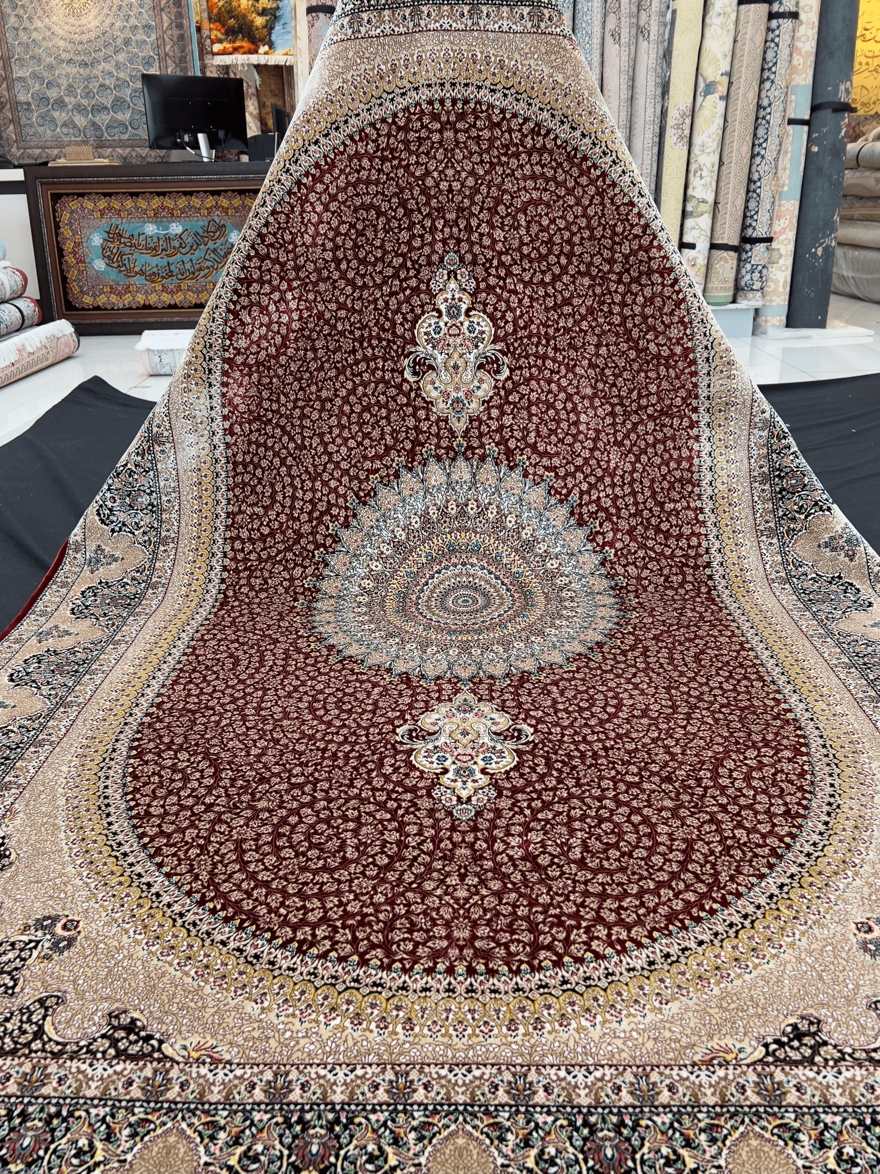 Oval Centre Piece Bamboo Silk Rug