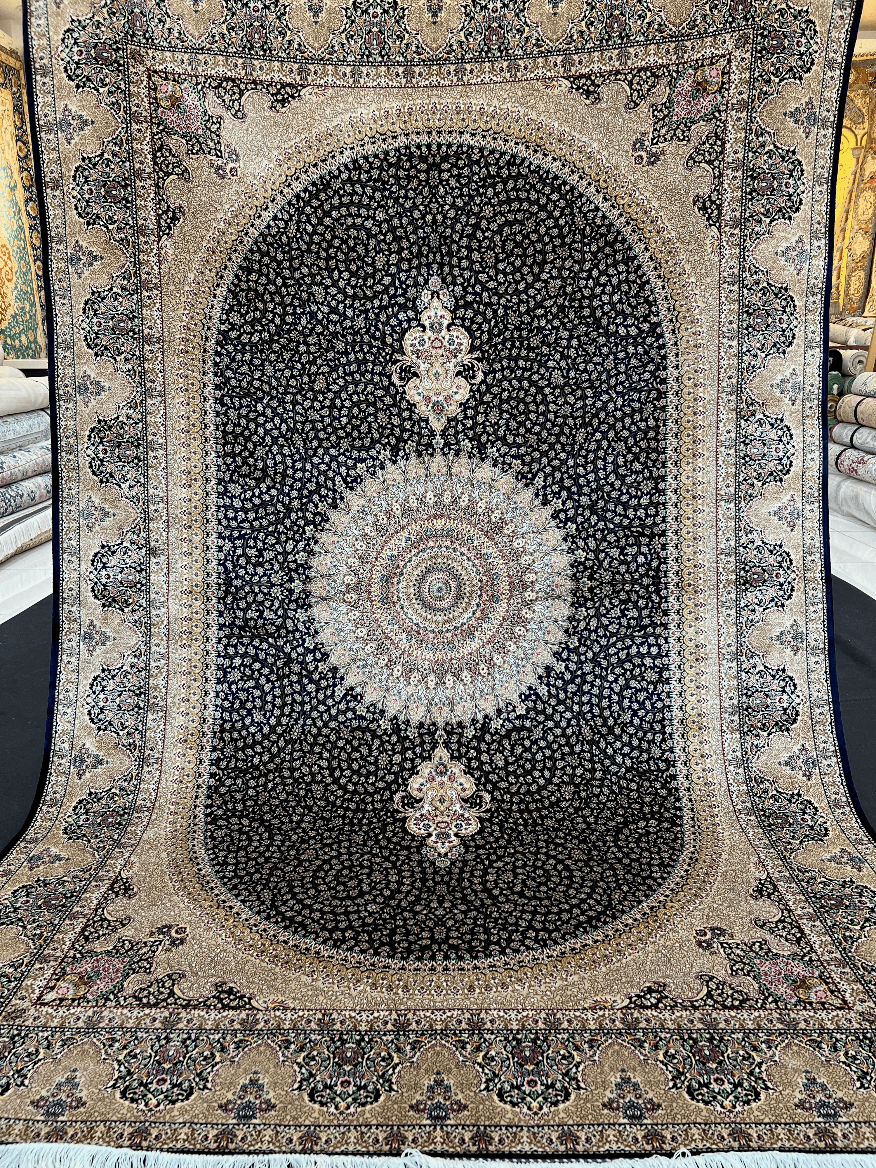 Oval Centre Piece Bamboo Silk Rug