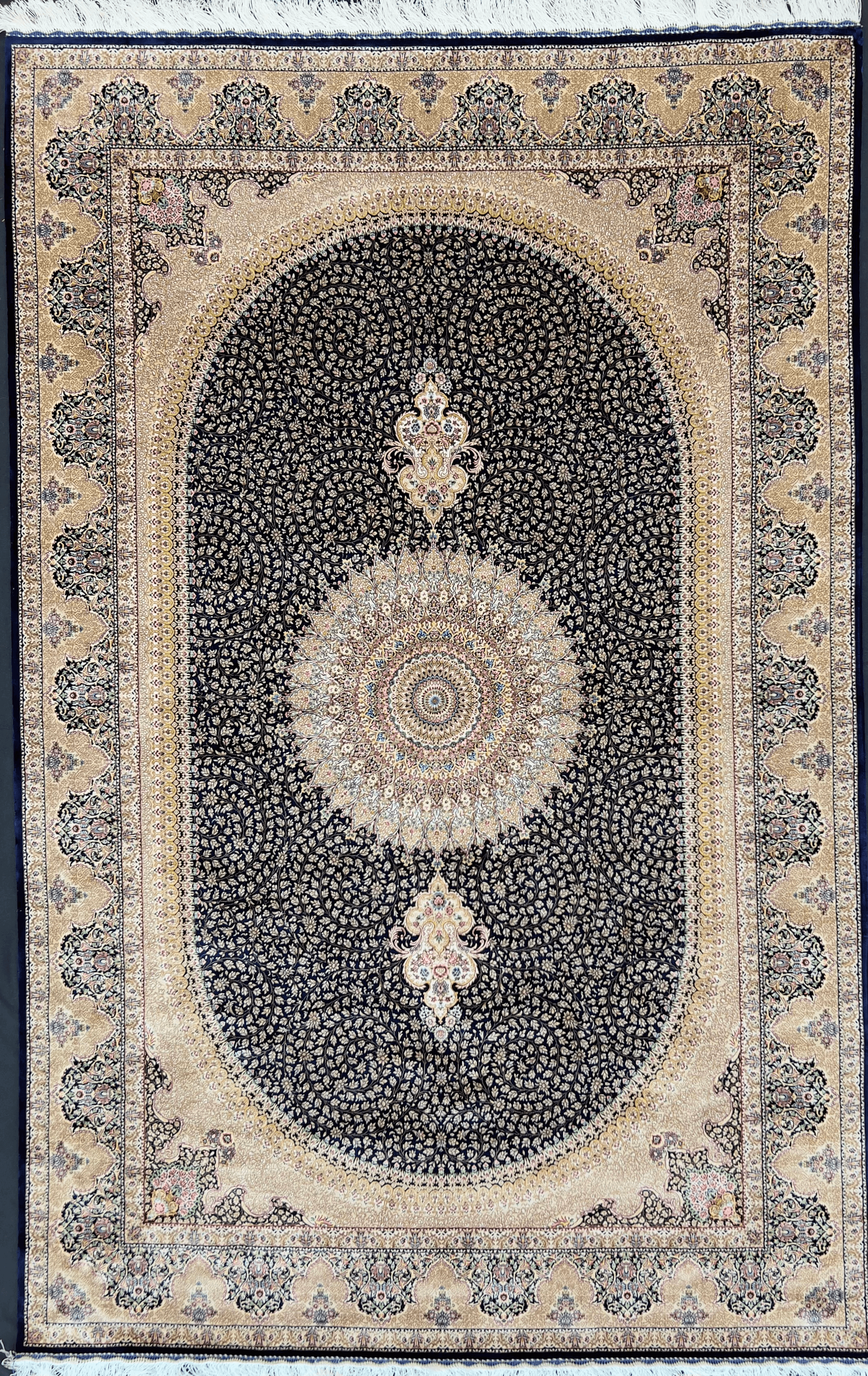Oval Centre Piece Bamboo Silk Rug