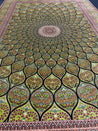 Green Wave Dome Silk Area Rug