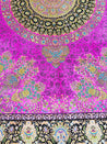 Pink Peony Medallion Silk Rug