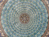Round Blue Wave Gonbad Dome Silk Rug